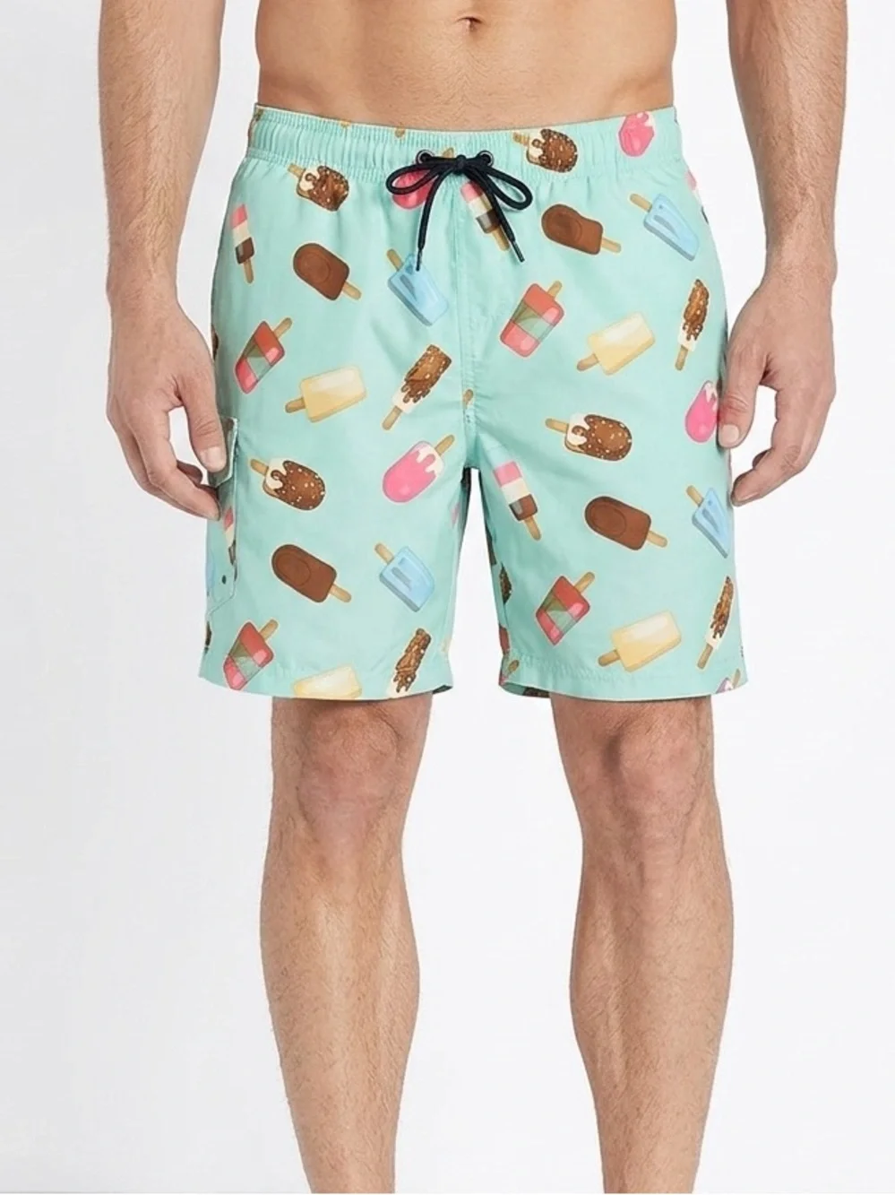 US Surf Club Men’s Swim Trunks Medium Ice Cream Popsicle Print Mint Green Swim